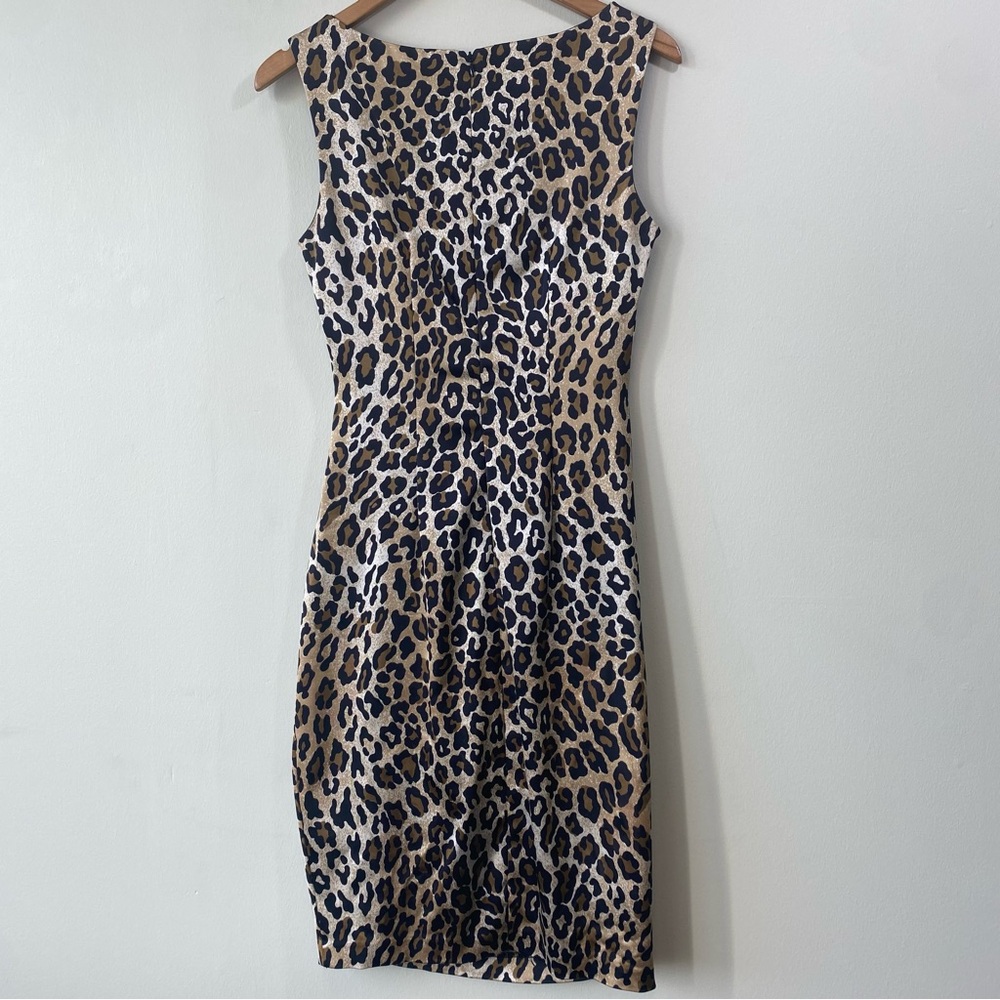 VTG Cache Animal Print Cocktail Mini Dress - Black and Tan - Picture 4 of 7